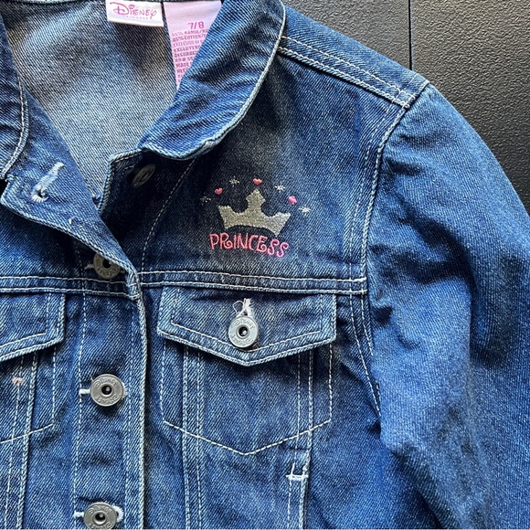 Y2K Disney Princess Girls Denim Jacket Size 7/8 Trucker Jean Jacket - Picture 4 of 14
